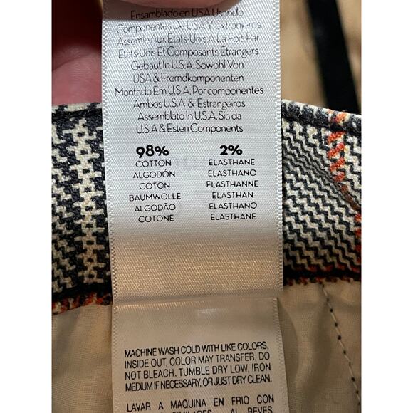 Mother Denim The Insider Ankle Plaid Orange/Black Flare Pants 28" Inseam Size 24 - Picture 15 of 15